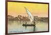 Dhow on the Nile by Luxor-null-Framed Art Print