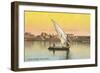 Dhow on the Nile by Luxor-null-Framed Art Print
