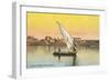 Dhow on the Nile by Luxor-null-Framed Art Print