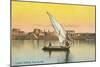 Dhow on the Nile by Luxor-null-Mounted Art Print