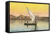 Dhow on the Nile by Luxor-null-Framed Stretched Canvas