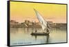 Dhow on the Nile by Luxor-null-Framed Stretched Canvas