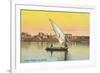 Dhow on the Nile by Luxor-null-Framed Art Print