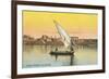 Dhow on the Nile by Luxor-null-Framed Art Print