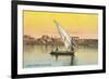 Dhow on the Nile by Luxor-null-Framed Art Print