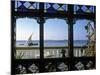 Dhow Through Window, Zanzibar, Tanzania-Peter Adams-Mounted Photographic Print