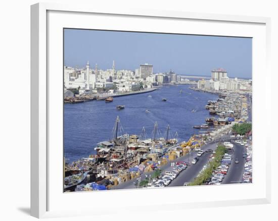 Dhow Wharves, Dubai Creek, Dubai, United Arab Emirates, Middle East-Anthony Waltham-Framed Photographic Print