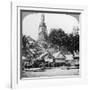 Dhows and Houses on the Chao Phraya River, Bangkok, Thailand, 1900s-null-Framed Giclee Print