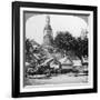 Dhows and Houses on the Chao Phraya River, Bangkok, Thailand, 1900s-null-Framed Giclee Print