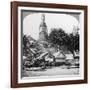 Dhows and Houses on the Chao Phraya River, Bangkok, Thailand, 1900s-null-Framed Giclee Print