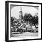 Dhows and Houses on the Chao Phraya River, Bangkok, Thailand, 1900s-null-Framed Giclee Print
