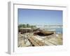 Dhows are still constructed using the traditional methods at Ajman wharf-Werner Forman-Framed Giclee Print