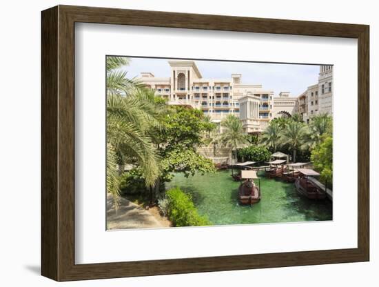 Dhows Cruise around the Madinat Jumeirah Hotel, Dubai, United Arab Emirates, Middle East-Amanda Hall-Framed Photographic Print