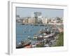 Dhows Moored for Unloading Alongside Deira Wharves, Dubai Creek, Dubai, Uae, Middle East-Waltham Tony-Framed Photographic Print