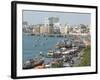 Dhows Moored for Unloading Alongside Deira Wharves, Dubai Creek, Dubai, Uae, Middle East-Waltham Tony-Framed Photographic Print