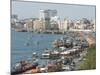 Dhows Moored for Unloading Alongside Deira Wharves, Dubai Creek, Dubai, Uae, Middle East-Waltham Tony-Mounted Photographic Print