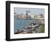 Dhows Moored for Unloading Alongside Deira Wharves, Dubai Creek, Dubai, Uae, Middle East-Waltham Tony-Framed Photographic Print