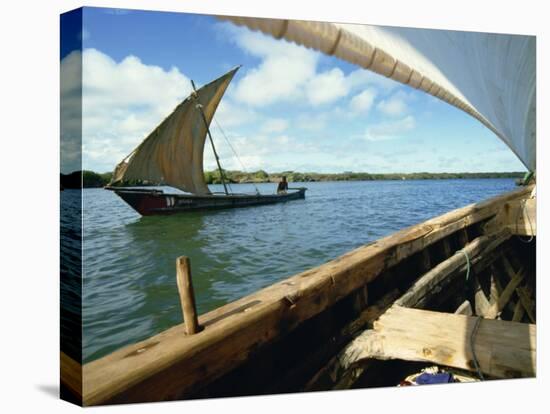 Dhows on River, Lamu, Kenya, East Africa, Africa-Tom Ang-Stretched Canvas