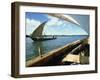 Dhows on River, Lamu, Kenya, East Africa, Africa-Tom Ang-Framed Photographic Print