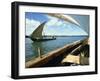 Dhows on River, Lamu, Kenya, East Africa, Africa-Tom Ang-Framed Photographic Print