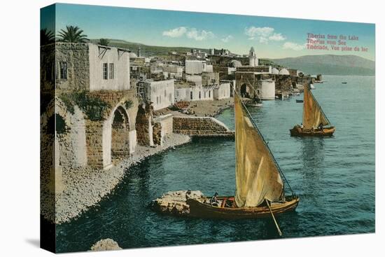 Dhows on Sea of Galilee, Isreal-null-Stretched Canvas