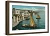 Dhows on Sea of Galilee, Isreal-null-Framed Art Print