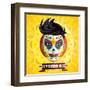 Dia De Los Muertos Day of the Dead Skull Face Painting-escova-Framed Art Print