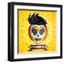 Dia De Los Muertos Day of the Dead Skull Face Painting-escova-Framed Art Print