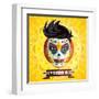 Dia De Los Muertos Day of the Dead Skull Face Painting-escova-Framed Art Print