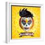 Dia De Los Muertos Day of the Dead Skull Face Painting-escova-Framed Art Print