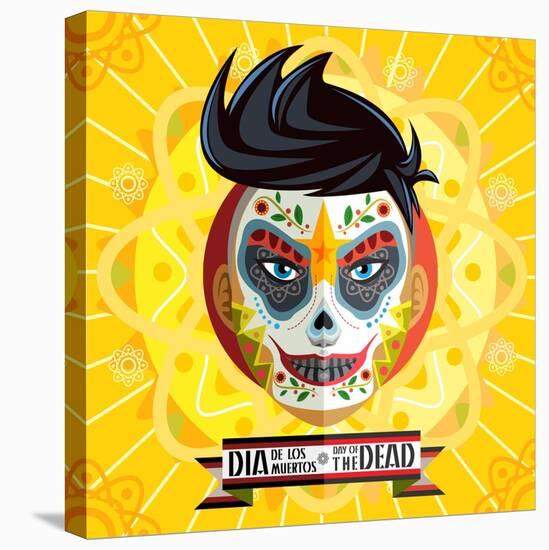 Dia De Los Muertos Day of the Dead Skull Face Painting-escova-Stretched Canvas
