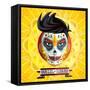 Dia De Los Muertos Day of the Dead Skull Face Painting-escova-Framed Stretched Canvas