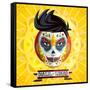 Dia De Los Muertos Day of the Dead Skull Face Painting-escova-Framed Stretched Canvas