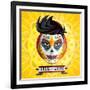 Dia De Los Muertos Day of the Dead Skull Face Painting-escova-Framed Art Print