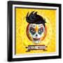 Dia De Los Muertos Day of the Dead Skull Face Painting-escova-Framed Art Print