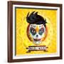 Dia De Los Muertos Day of the Dead Skull Face Painting-escova-Framed Art Print