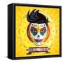 Dia De Los Muertos Day of the Dead Skull Face Painting-escova-Framed Stretched Canvas