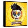 Dia De Los Muertos Day of the Dead Skull Face Painting-escova-Framed Stretched Canvas