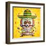 Dia De Los Muertos Day of the Dead Skull-escova-Framed Art Print