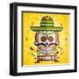 Dia De Los Muertos Day of the Dead Skull-escova-Framed Art Print