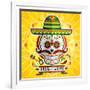 Dia De Los Muertos Day of the Dead Skull-escova-Framed Art Print