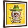 Dia De Los Muertos Day of the Dead Skull-escova-Framed Art Print