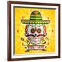 Dia De Los Muertos Day of the Dead Skull-escova-Framed Art Print