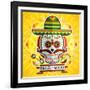 Dia De Los Muertos Day of the Dead Skull-escova-Framed Art Print