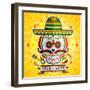 Dia De Los Muertos Day of the Dead Skull-escova-Framed Art Print