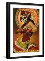 Dia De Los Muertos Marionettes - New Orleans, Louisiana-Lantern Press-Framed Art Print