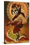 Dia De Los Muertos Marionettes - New Orleans, Louisiana-Lantern Press-Stretched Canvas