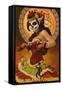 Dia De Los Muertos Marionettes - New Orleans, Louisiana-Lantern Press-Framed Stretched Canvas