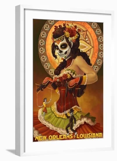 Dia De Los Muertos Marionettes - New Orleans, Louisiana-Lantern Press-Framed Art Print