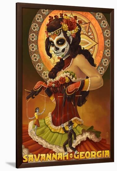 Dia De Los Muertos Marionettes - Savannah, Ga-Lantern Press-Framed Art Print